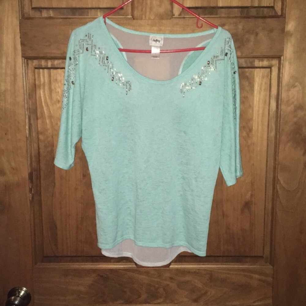 Daytrip buckle teal flowy top size small!